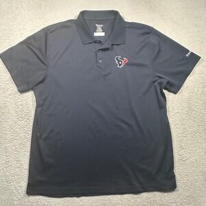 VTG Y2K Reebok Polo Shirt Men 2XL Houston Texans NFL PlayDry Athletic Sportswear